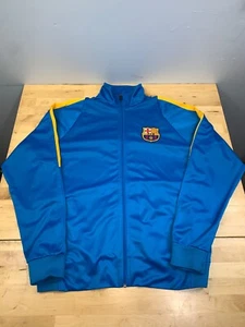 FCB Barcelona track jacket Adult 2XL Full Zip Up Blue Football Soccer - Picture 1 of 8
