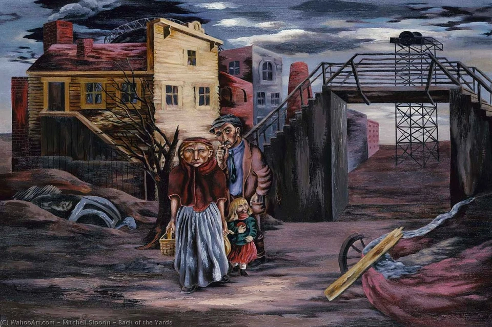 BACK OF THE YARDS : Mitchell Siporin : 1938 : 13x19 Archival Quality Art Print  - Image 1 of 1