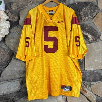 Camiseta deportiva vintage de los años 2000 Nike Team USC Trojans #5 Reggie Bush dorada talla 2XL cosida Foto 1 de 4