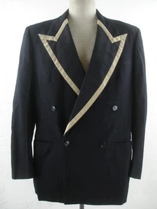 Men's 40R After Six Tuxedo Formal Dinner Suit Jacket Black Ivory Wool Vtg 1920's - Picture 1 of 16