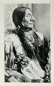 Sioux Chief RPPC Postcard LONG BULL Native American Indian Chief c. 1915 - Picture 1 of 3