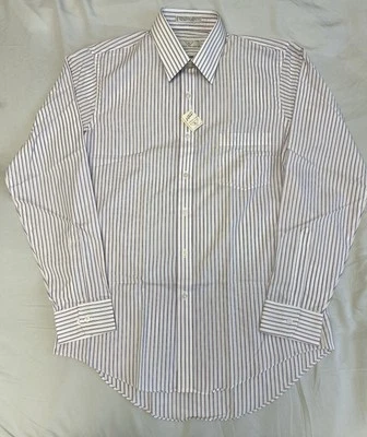 CUSTOM CLUB 纽扣礼服衬衫 复古 20 世纪 60 年代 rockabilly Van Heusen 16 码 全新带标签 — 第 1/4 张图片