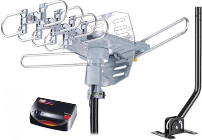 PBD WA-2608 Outdoor TV Antenna Amplified 360° Rotation w/ Pole HD 4k - No remote - Image 1 of 4