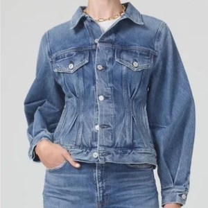 Citizens of Humanity Brynn plissierte Cinch Taille Medium Wash Jeansjacke Medium - Bild 1 von 15