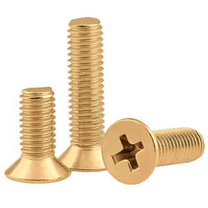 Solid Brass Phillips Machine Screws Countersunk Flat Head Bolts M2 M2.5 - M6 M8 - Picture 1 of 70
