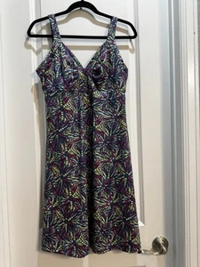 Patagonia Multi Color Print Halter Summer Dress Large Armpit To Armpit 17” - Picture 1 of 7
