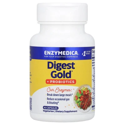 Enzymedica Digest Gold Probióticos 45 Cápsulas Sin Nueces, Sin Caseína, Foto 1 de 3