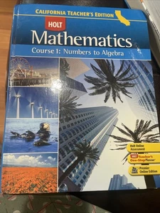 9780030923180 CA Teacher Edition answer Mathematics Course 1: Numbers to Algebra - Picture 1 of 6