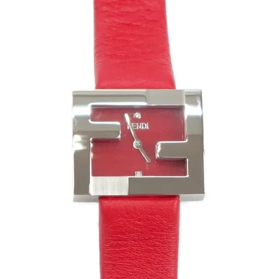 Fendi Mania Fow850A2Yaf0C0U Watch Ss Leather Quartz Red Dial Ladies Used A Rank - image 1 of 4