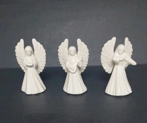 Vintage White Porcelain Musical Expression Angels (Glazed) Set Of 3 - Picture 1 of 9