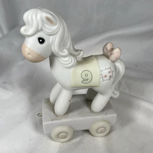 Precious Moments Birthday Train Horse Age 9 “Being 9 Is Just Devine” 1991 Vtg - Picture 1 of 9