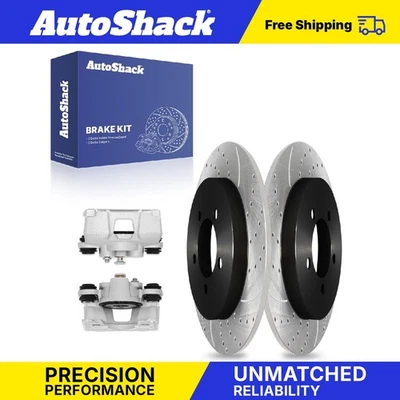 Rear Drilled Slotted Brake Rotors Calipers for Ford Explorer Sport Trac V6 - Image 1 of 2