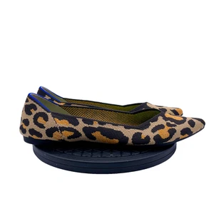 Rothy's Sz 11 Ballet Flats The Point II Big Wild Cat Leopard Animal Print - Picture 1 of 9