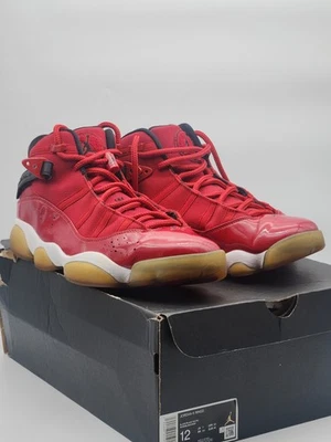 Talla 12 - Air Jordan 6 Anillos Rojo, Blanco y Negro, Zapatos Hombre Usados Bueno Foto 1 de 4