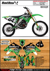 2006-2008 KAWASAKI KXF 250 BADBOY Motocross Graphics Dirt Bike Graphics Kit - Picture 1 of 1
