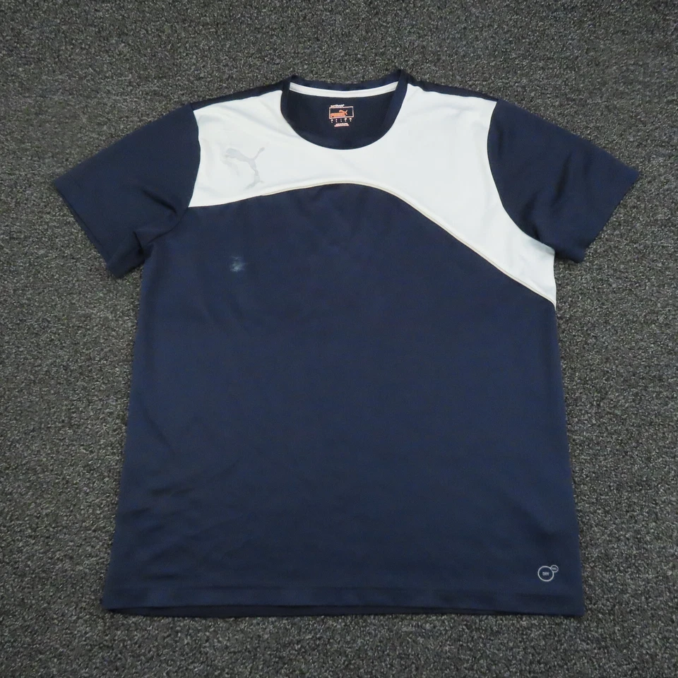 Camisa Puma Adulto Grande Azul Marino y Blanco DryCell Manga Corta Transpirable Para Hombre Foto 1 de 4