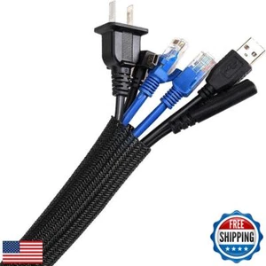 AGPTEK Cable Sleeve Cover, 10ft - 4/5 inch Cord Management Wire Organizer Und - Picture 1 of 5