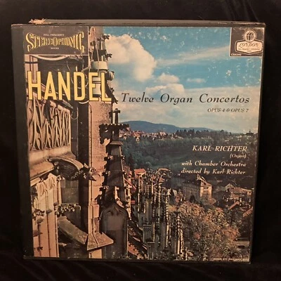 LONDON BLUEBACK CSA 2302 - HANDEL Organ Ctos - RICHTER - WB DG FFSS ST 3LP BOX - Image 1 of 4