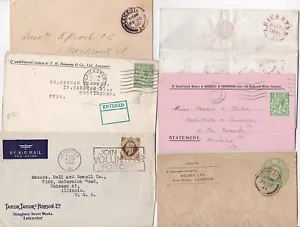 1841/1949 6 CUBIERTAS DE HISTORIA POSTAL DE LA CIUDAD DE LEICESTER MATASELLOS PERFIN Y ANUNCIOS - Imagen 1 de 2