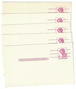 5 1950'S PURPLE LINCOLN .4 CENT POSTAL CARD UNUSED - Picture 1 of 1