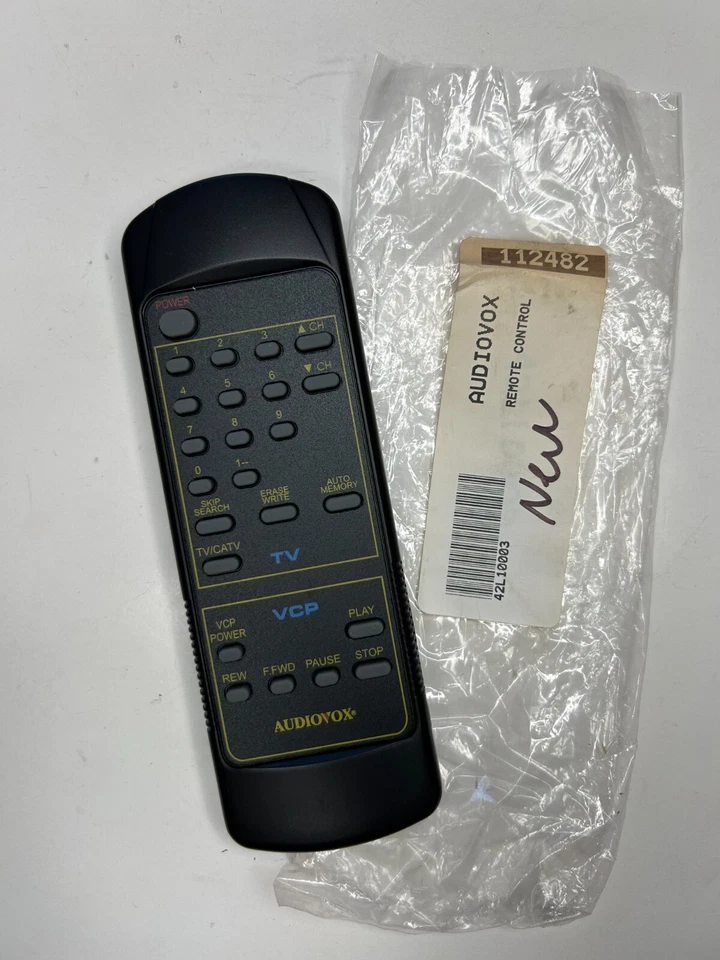 Audiovox 42L10003 Remote Control, Black - OEM for VBP3000 Portable VCR - Image 1 of 2