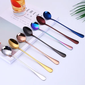 Stainless Steel Long Handle Teaspoon, Coffee Dessert Spoon, Flatware Gift Idea - Picture 1 of 26