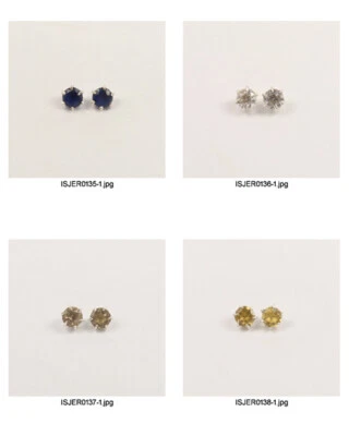 Small Earring Natural Sapphire Gemstone Earring 925 Sterling Silver Stud Earring - Image 1 of 4