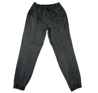 娃娃屋牛仔裤拉牛仔慢跑裤中号黑色Y2K — 第 1/4 张图片