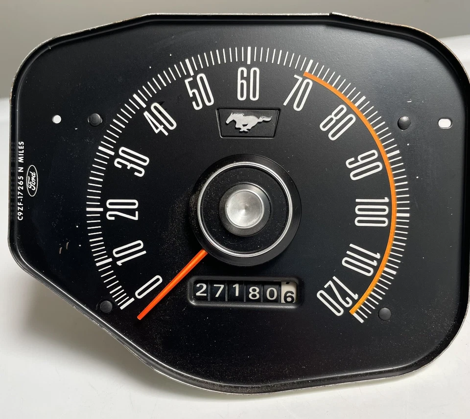 老式 1969 - 1970 年福特野马原始设备制造商速度计 - 用于零件或维修 — 第 1/4 张图片