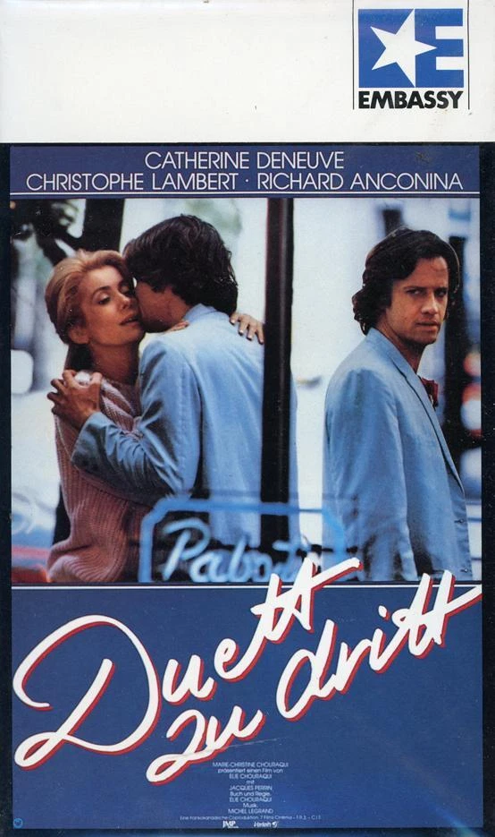 VHS "DUETT ZU DRITT" Catherine Deneuve, Christopher Lambert, R. Anconina EMBASSY - Bild 1 von 1