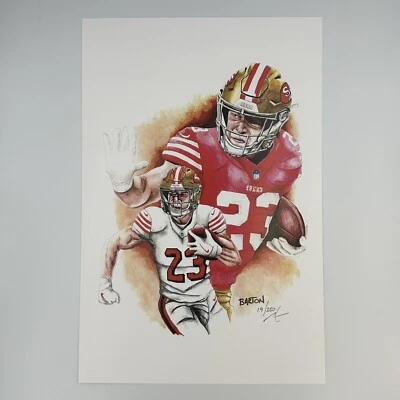 克里斯蒂安·麦卡弗里签名 12x18 LE 石版画 Brian Barton #19/250 正品证书 49ers — 第 1/3 张图片