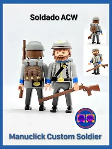 PLAYMOBIL CUSTOM ACW SOLDADO CONFEDERADO SUR GUERRA CIVIL AMERICANA SPRINGFIELD - Imagen 1 de 5
