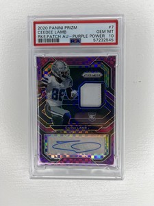 2020 Panini Prizm Ceedee Lamb Purple Power Rpa /49 Psa 10! Pop 3!