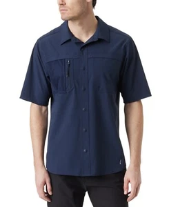 BASS OUTDOOR Men's Explorer Short-Sleeve Shirt Navy Blue Size S MSRP $79 - Picture 1 of 1