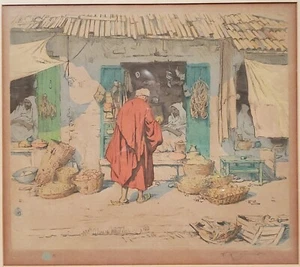 T F Simon Tavik Frantisek Tánger Marruecos zoco árabe bazar tiendas de cerámica 1926 - Imagen 1 de 12