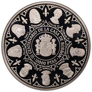 1998 Spain Ag 10000 Pesetas House of Bourbon Isabella II PCGS PR68DCAM RGUTH035 - Picture 1 of 4