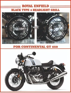 Royal Enfield Black Type 4 Headlight Grill for Continental GT 650 - Exp Ship - Picture 1 of 4