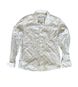 Robert Graham Boy's White Print Long Sleeve Button Up Shirt Size 18-20 XL - Picture 1 of 7