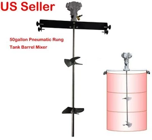 50 gallon Pneumatic Rung Tank Barrel Mixer Aluminum Alloy Chemical Tank Dope - Picture 1 of 5