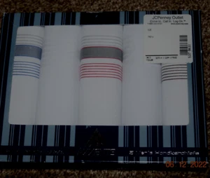 JC PENNEY AXXENTS, PACKAGE FIVE MEN'S STRIPPED HANKERCHIEFS, Brand New & Sealed - Picture 1 of 3
