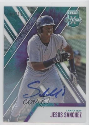 2017 Panini Elite Extra Edition Aspirations Tie-Dye /10 Jesus Sanchez #122 Auto - Image 1 of 2