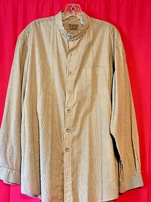 Camisa Frontier Classics Manga Larga Mezcla Algodón Excelente Estado Tostado Rayas Para Hombres XL Foto 1 de 4