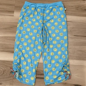 Limited Too Y2K Smiley Face Capris Sleep Pajama Pants Girls 10 - Picture 1 of 2