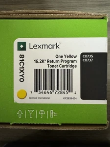 NEW Genuine Lexmark 81C1XY0 YELLOW 16K Toner For CX735 Unison Factory Sealed - Picture 1 of 9