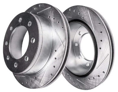 2 Rear Drilled Rotor Brake Front Pads for Ford F250 F350 Super Duty Excursion Foto 1 de 3