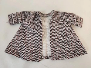 Vintage SHIRLEY TEMPLE IDEAL TAGGED Coat Chevron Zigzag Red Black Gray - Picture 1 of 4