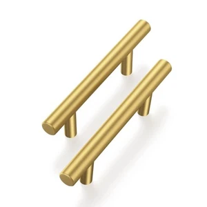 30 Pack Cabinet Handles Brass Gold Cabinet Pulls 3 Inch Hole Center Drawer Pulls - Picture 1 of 6