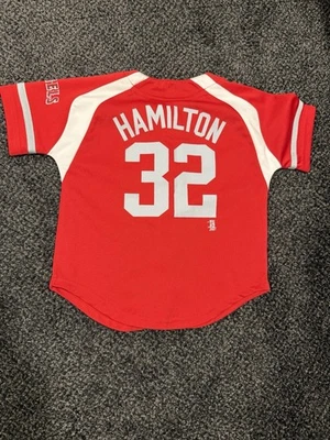 Camiseta de beisebol juvenil Texas Rangers Adidas vermelha Josh Hamilton pequena vermelha 2013 A7 - Imagem 1 de 4