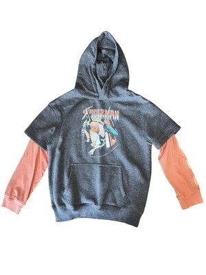 Толстовка с капюшоном Marvel Spiderman для мальчиков серая с оранжевыми рукавами средняя - Изображение 1 из 4