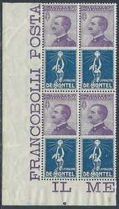 1924-25 REGNO PUBBLICITARI 50 CENT DE MONTEL QUARTINA LUSSO MNH ** - RF48 - Picture 1 of 1